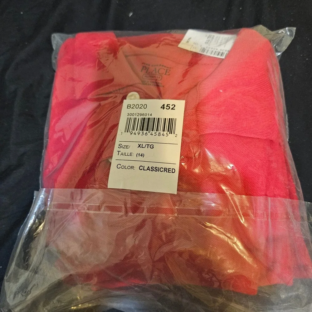 The Childrens Place Boys Red Pique‎ Polo Shirt 5-Pack Classic Red Size XL 14